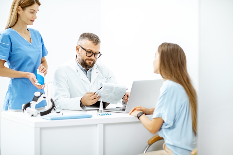 Patient at an appointment with general practitioner