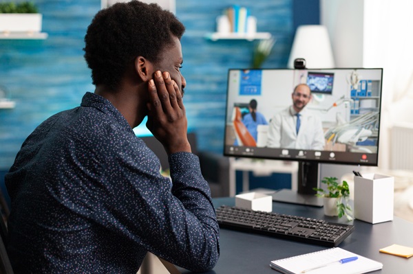 Healthcare consultation of african american guy